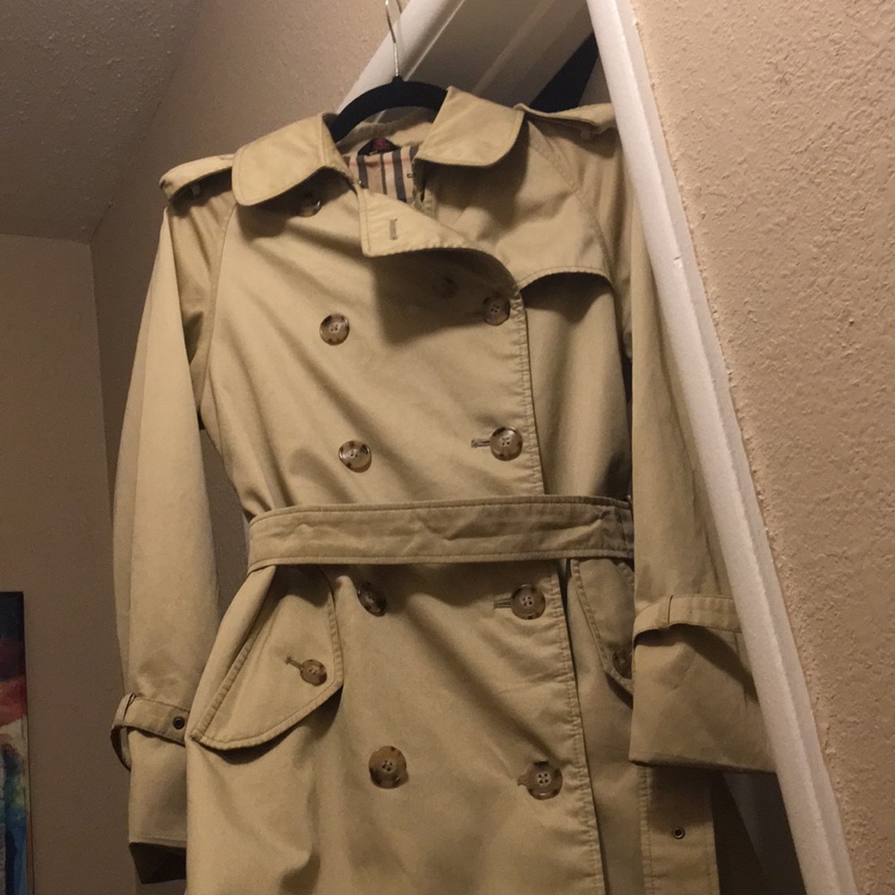 Vintage Made in Poland Camel Trench Coat.